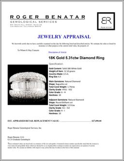 18K Gold 5.31ctw Diamond Ring