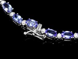 14k Gold 23.00ct Tanzanite & 1.00ct Diamond Neckl