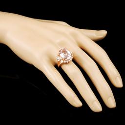 14K Gold 8.14ct Morganite & 0.95ctw Diamond Ring