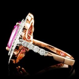 18K Rose Gold 2.96ct Sapphire & 0.97ct Diamond Rin