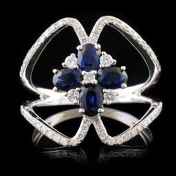 18K White Gold 0.87ct Sapphire & 0.32ctw Diamond R