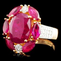 14K Gold 8.64ct Ruby & 0.48ctw Diamond Ring