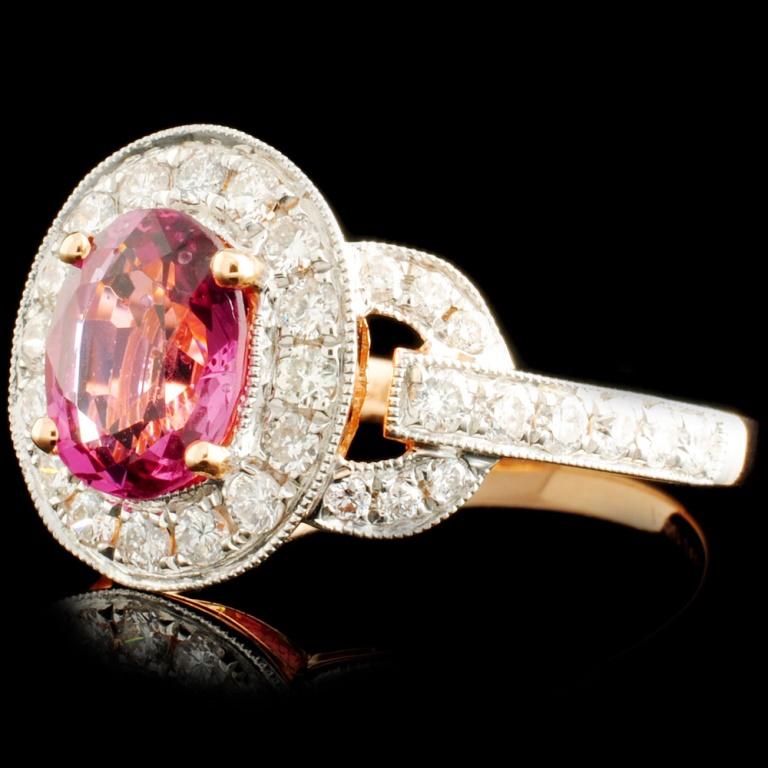 18K Gold 1.50ct Spinel & 0.63ctw Diamond Ring