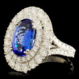 18K Gold 4.02ct Tanzanite & 2.57ctw Diamond Ring