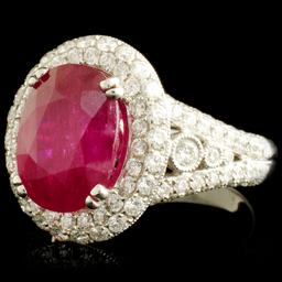 18K Gold 5.28ct Ruby & 1.39ctw Diamond Ring