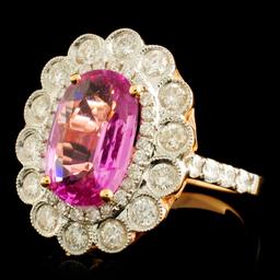 18K Gold 3.01ct Sapphire & 0.97ctw Diamond Ring