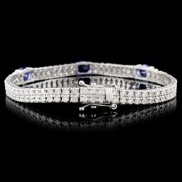 18K Gold 3.96ct Tanzanite & 5.31ct Diamond Bracele