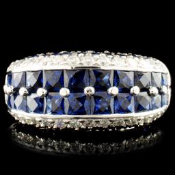 18K Gold 4.46ct Sapphire & 0.58ctw Diamond Ring