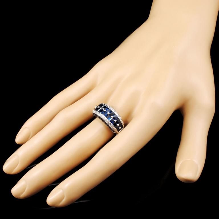 18K Gold 4.46ct Sapphire & 0.58ctw Diamond Ring