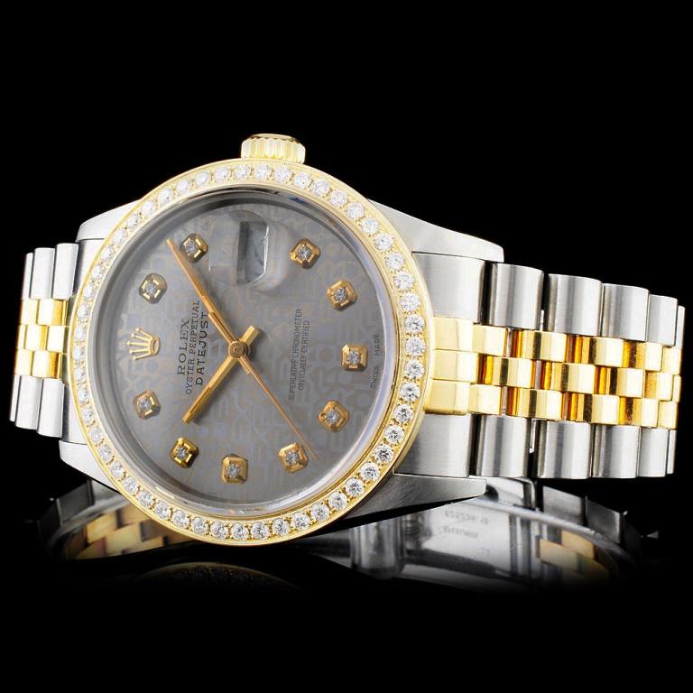 Rolex YG/SS DateJust Diamond 36MM Watch