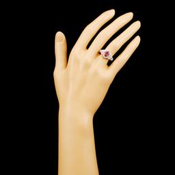 18K Gold 1.59ct Spinel & 0.84ctw Diamond Ring