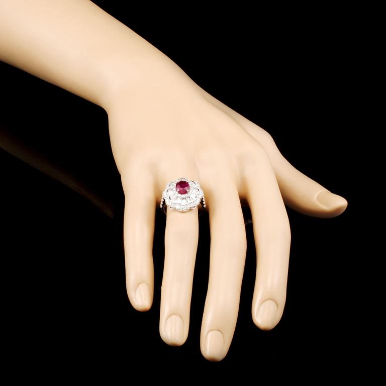 18K Gold 1.62ct Ruby & 1.24ctw Diamond Ring