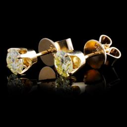 14K Yellow Gold 1.02ct Diamond Earrings