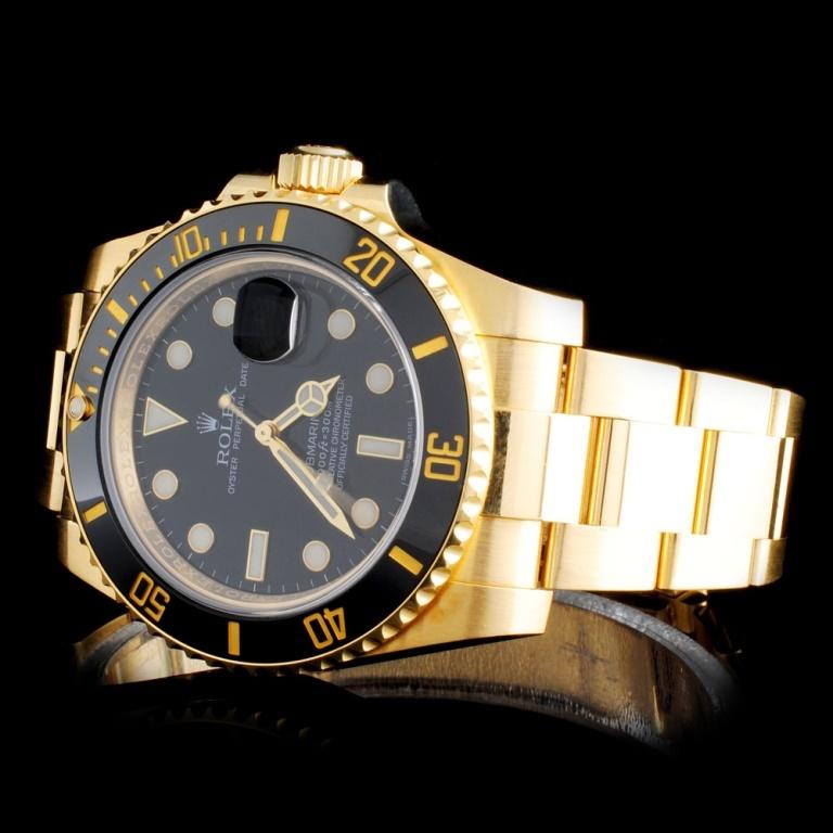 Rolex 18K YG Submariner Men's Watch