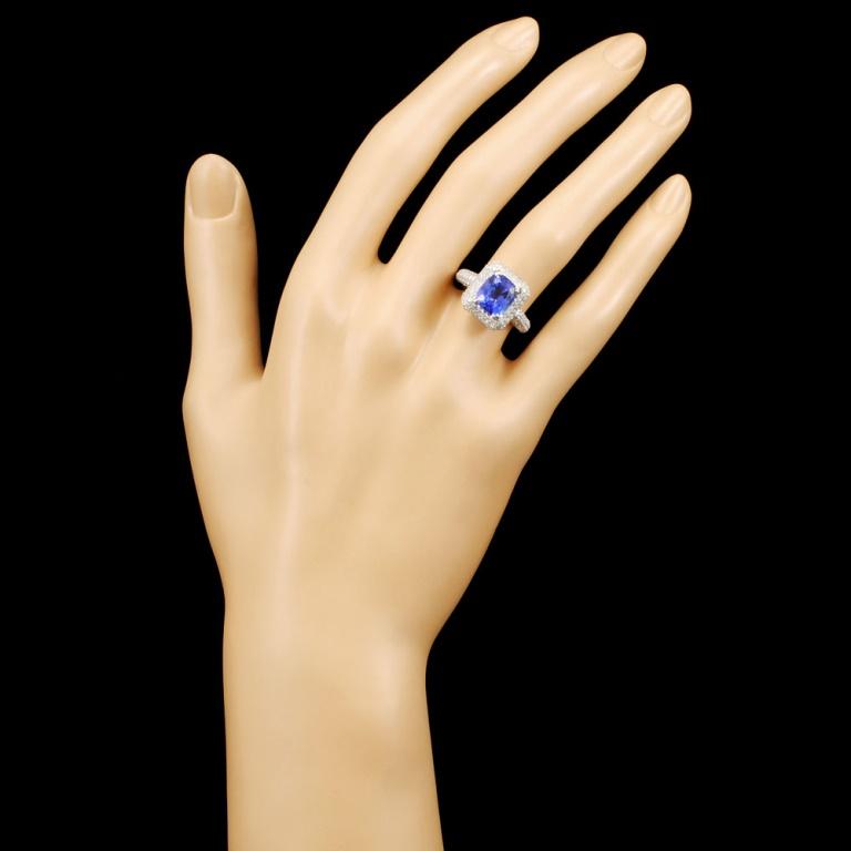 18K Gold 2.95ct Tanzanite & 1.13ctw Diamond Ring