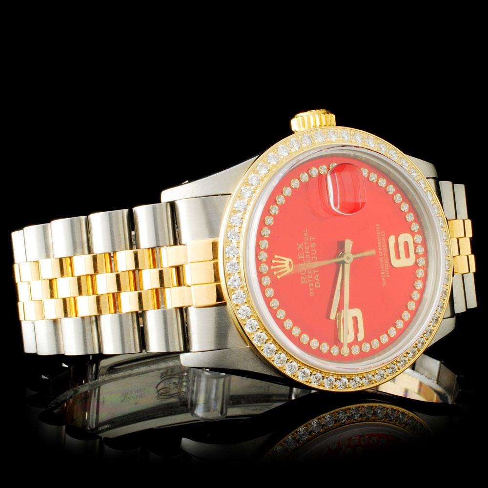 Rolex YG/SS 36MM DateJust Diamond Watch