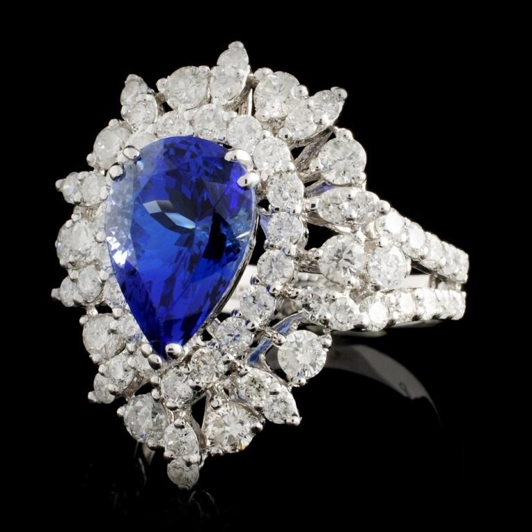 18K W Gold 3.21ct Tanzanite & 1.99ct Diamond Ring