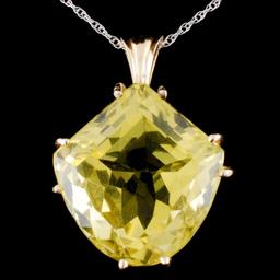 14K Gold 7.26ct Citrine Pendant