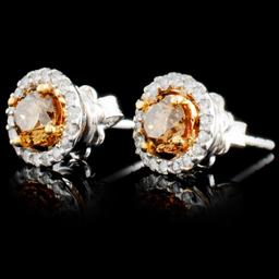 14K Gold 1.29ctw Fancy Diamond Earrings