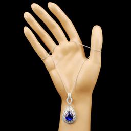 18K Gold 8.67ct Tanzanite & 1.70ctw Diamond Pendan