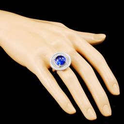 18K Gold 7.96ct Tanzanite & 1.20ctw Diamond Ring