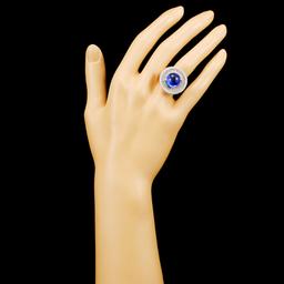 18K Gold 7.96ct Tanzanite & 1.20ctw Diamond Ring