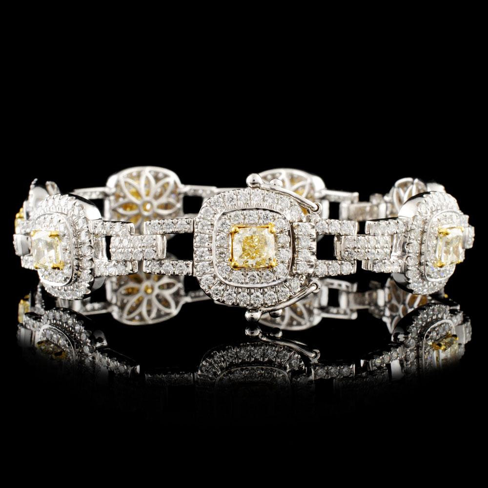 18K Gold 7.88ctw Fancy Diamond Bracelet