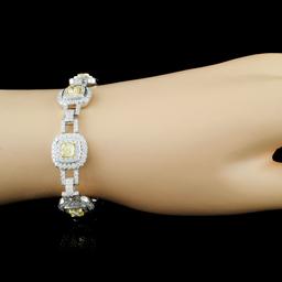 18K Gold 7.88ctw Fancy Diamond Bracelet