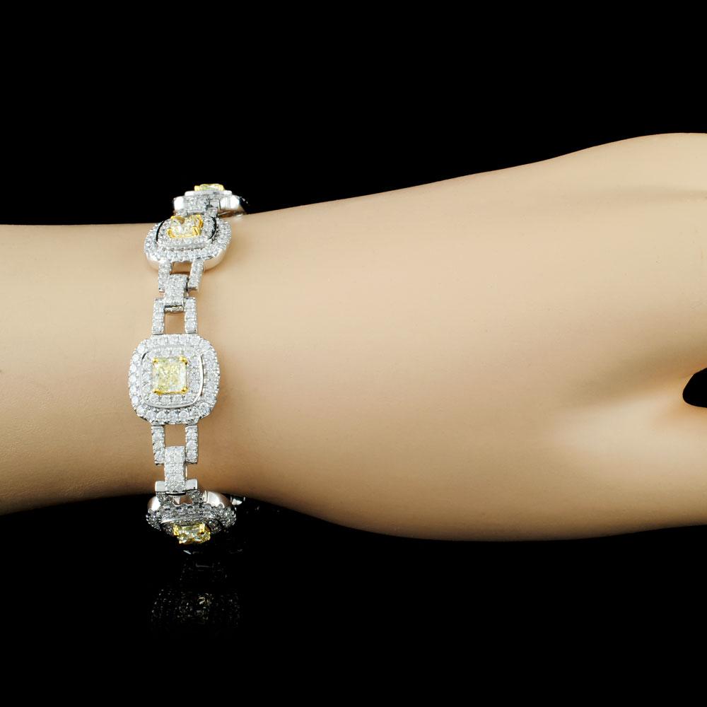 18K Gold 7.88ctw Fancy Diamond Bracelet