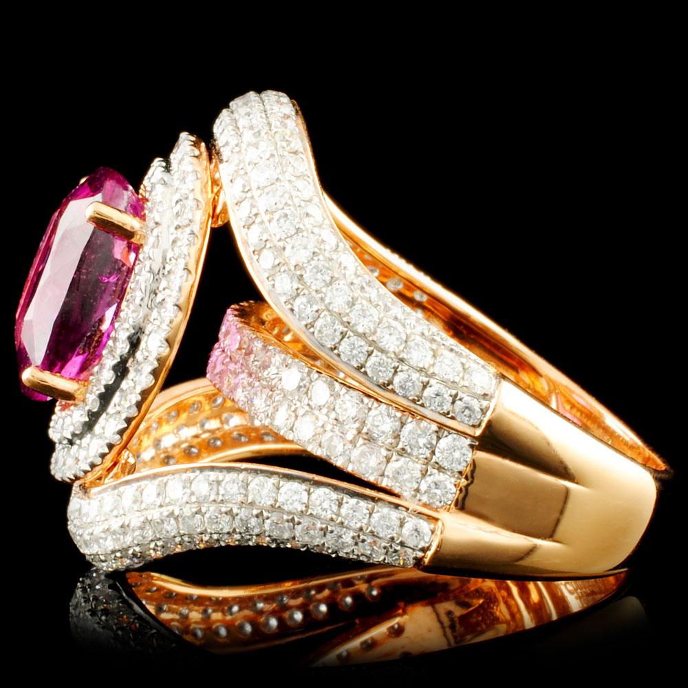 18K Gold 3.91ct Sapphire & 2.06ctw Diamond Ring