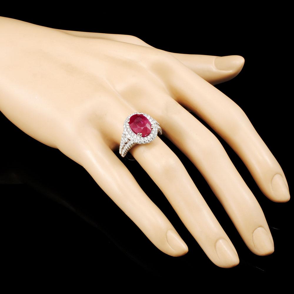 18K Gold 5.28ct Ruby & 1.39ctw Diamond Ring