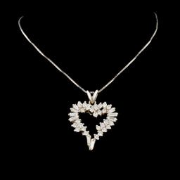 14K White Gold 1.85ctw Diamond Pendant