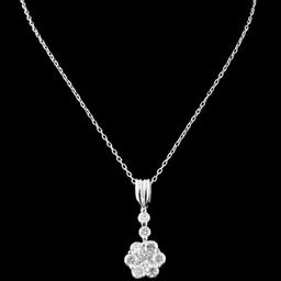 18K White Gold 1.15ctw Diamond Pendant