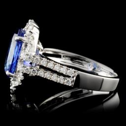 18K W Gold 3.70ct Tanzanite & 0.88ctw Diamond Ring