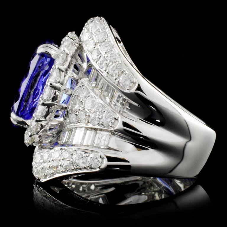 18K W Gold 6.20ct Tanzanite & 3.43ctw Diamond Ring