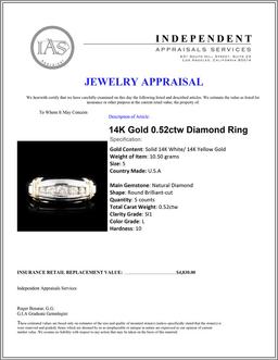 14K Gold 0.52ctw Diamond Ring