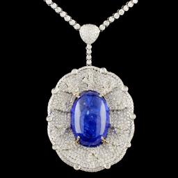 18K Gold 42.92ct Tanzanite & 7.97 Diamond Necklace