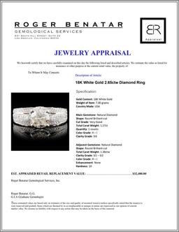 18K White Gold 2.65ctw Diamond Ring