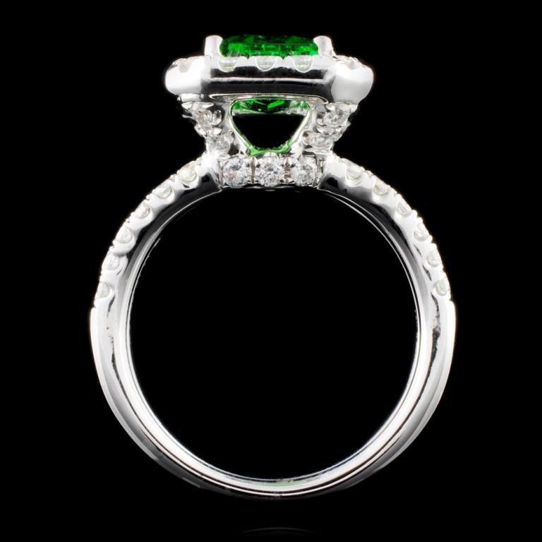 18K Gold 4.09ct Tsavorite & 1.11ctw Diamond Ring