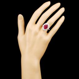 18K Gold 4.69ct Ruby & 0.64ctw Diamond Ring