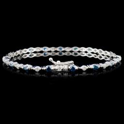 18K White Gold 1.98ctw Fancy Color Diamond Bracele