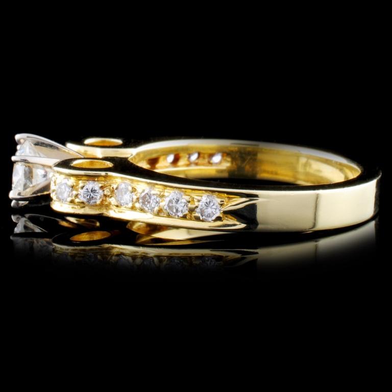 18K Yellow Gold 0.92ctw Diamond Ring