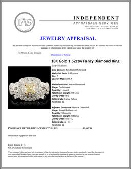 18K Gold 1.52ctw Fancy Diamond Ring