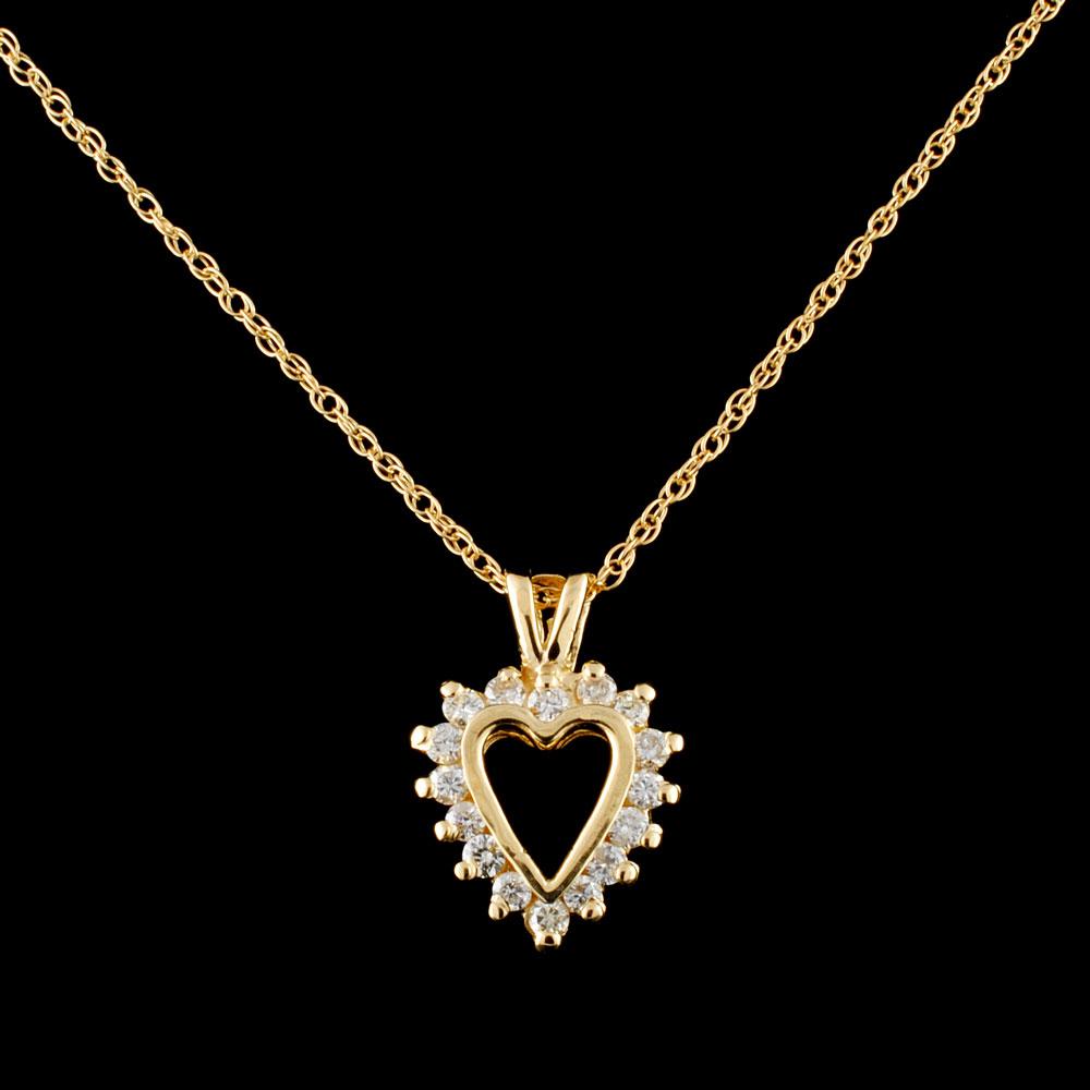 14K Gold 0.36ctw Diamond Pendant