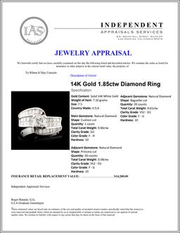 14K Gold 1.85ctw Diamond Ring