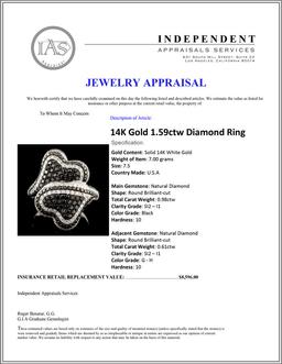 14K Gold 1.59ctw Diamond Ring