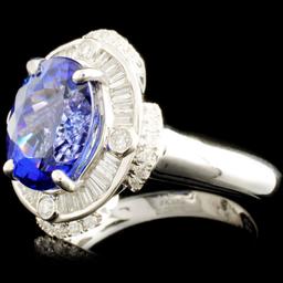 18K Gold 3.62ct Tanzanite & 0.58ctw Diamond Ring