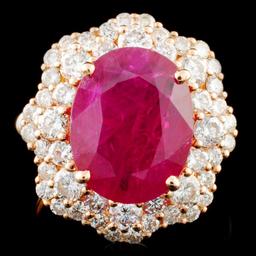 18K Gold 5.67ct Ruby & 2.08ctw Diamond Ring