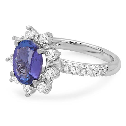 14K Gold 2.00ct Tanzanite & 0.75ct Diamond Ring