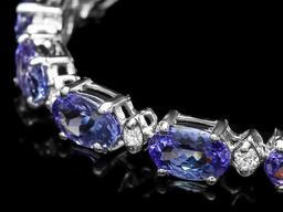 14k Gold 10.00ct Tanzanite & 0.50ct Diamond Brace